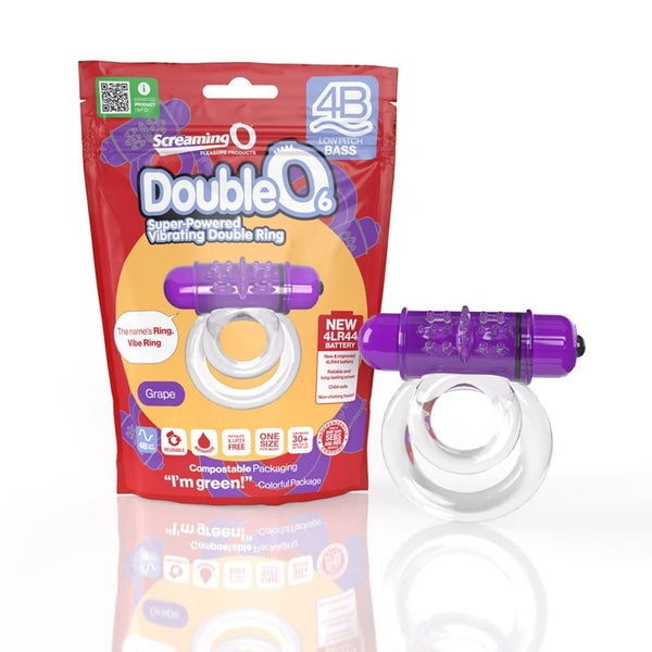 Screaming O 4B DoubleO 6 Vibrating Double Cockring Grape - Royal Sins