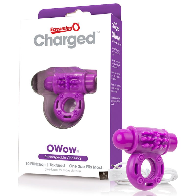 Screaming O Charged OWow Vooom Vibrating Cock Ring - Purple - Royal Sins