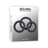 Selopa 3 Ring Circus Cock Ring Set Silicone Black - Royal Sins