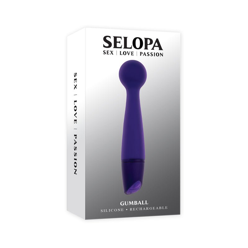 Selopa Gumball Rechargeable Slim Wand Silicone Purple - Royal Sins