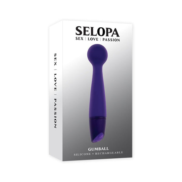 Selopa Gumball Rechargeable Slim Wand Silicone Purple - Royal Sins