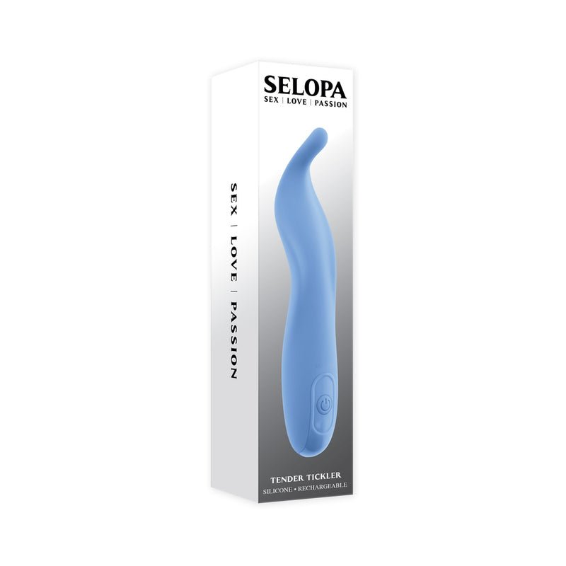 Selopa Tender Tickler Rechargeable Vibrator Silicone Blue - Royal Sins