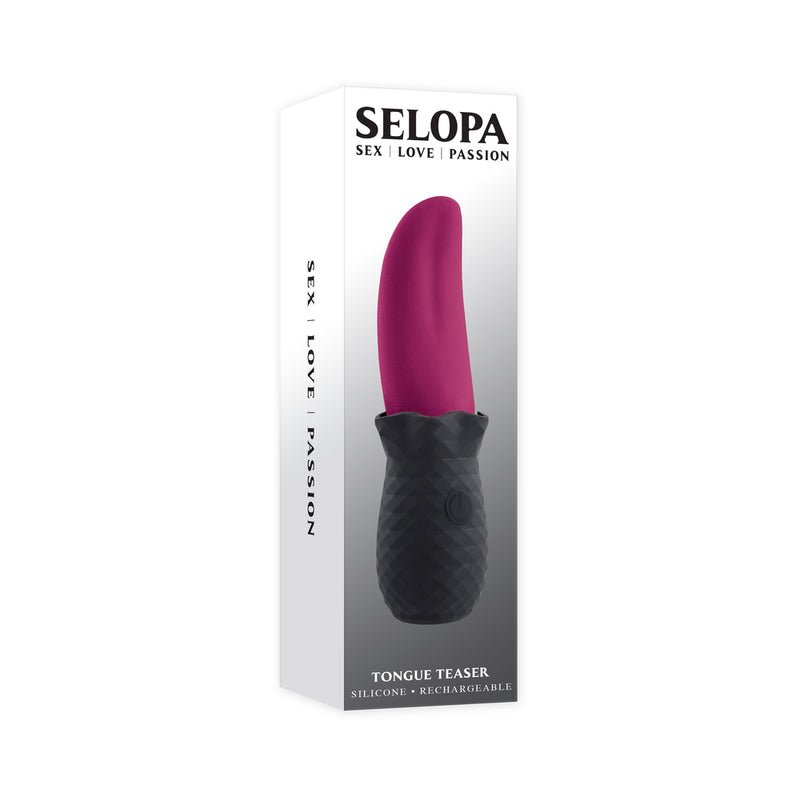 Selopa Tongue Teaser Vibe Rechargeable Silicone Pink Black - Royal Sins