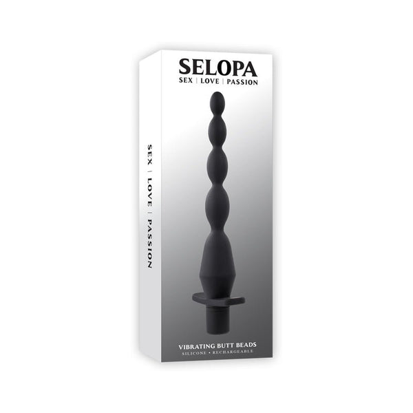 Selopa Vibrating Butt Beads Rechargeable Anal Silicone Black - Royal Sins