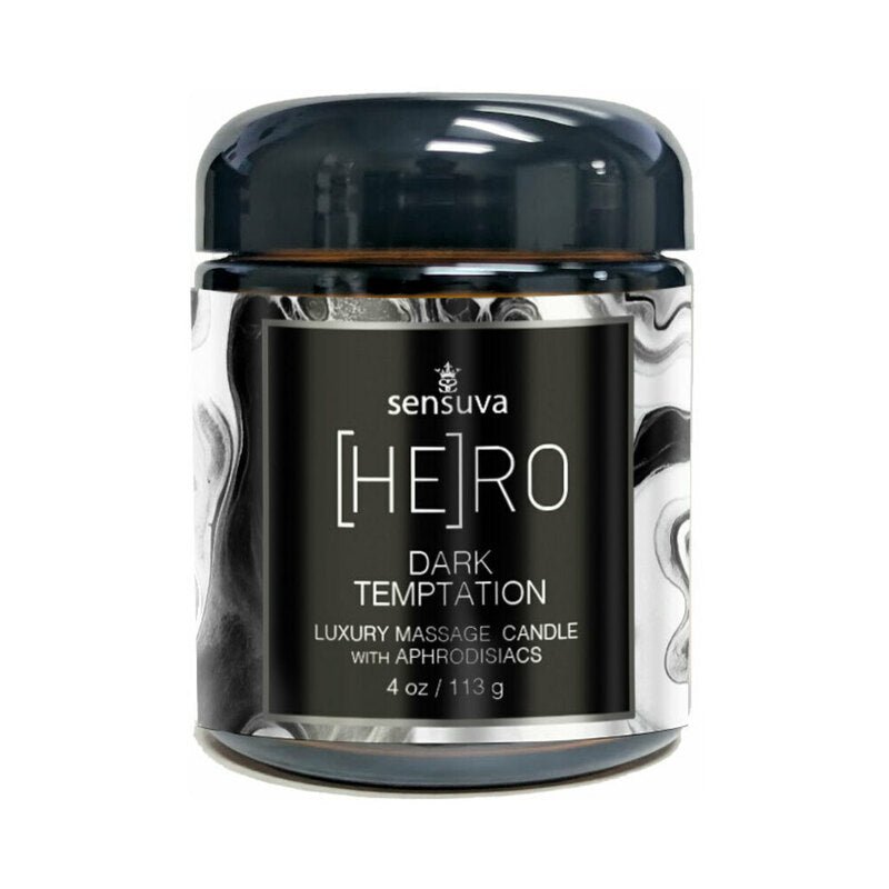 Sensuva Hero Dark Temptation Luxury Massage Candle 4 oz. - Royal Sins