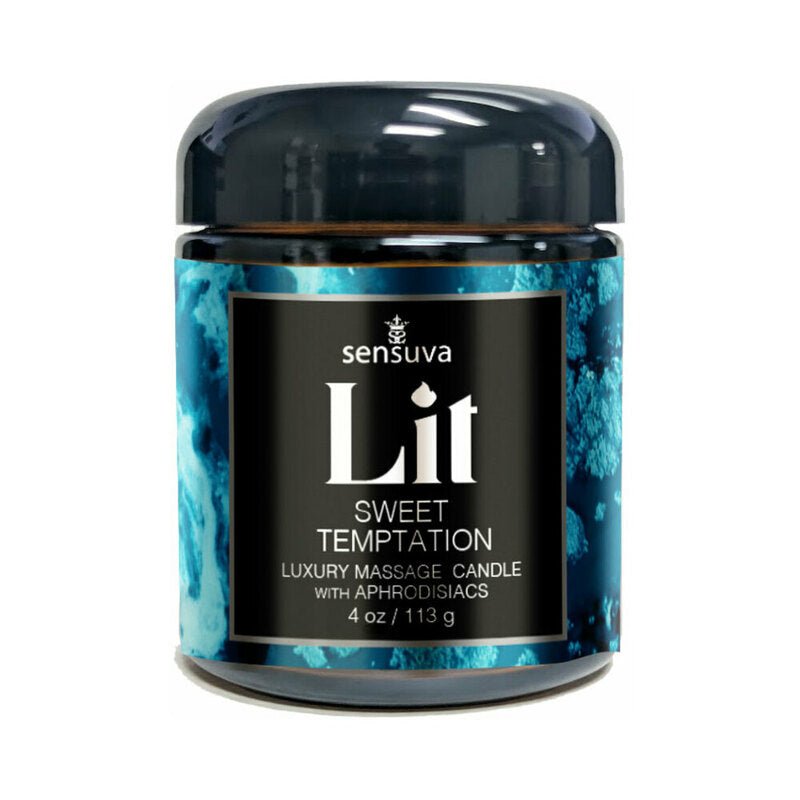 Sensuva Lit Sweet Temptation Luxury Massage Candle 4 oz. - Royal Sins