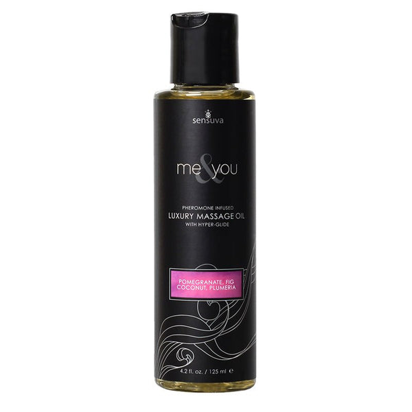 Sensuva Me & You Pheromone - Infused Luxury Massage Oil Pomegranate, Fig, Coconut, Plumeria 4.2 oz. - Royal Sins