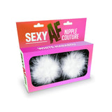 Sexy AF Nipple Couture White Marabou Pasties - Royal Sins