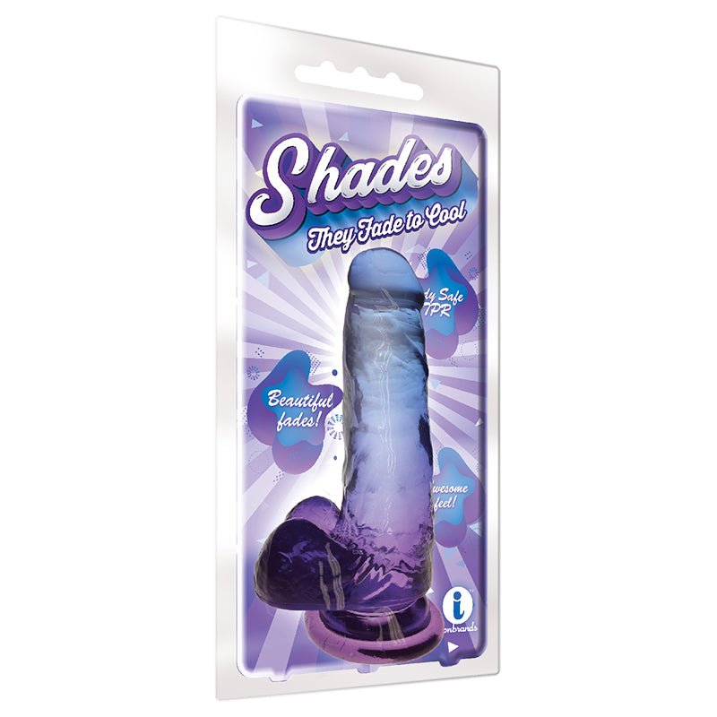 Shades Medium 7in Jelly TPR Gradient Dong Blue and Violet - Royal Sins