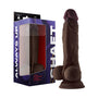 Shaft Model A: 8.5 in. Dual Density Silicone Dildo with Balls Mahogany - Royal Sins