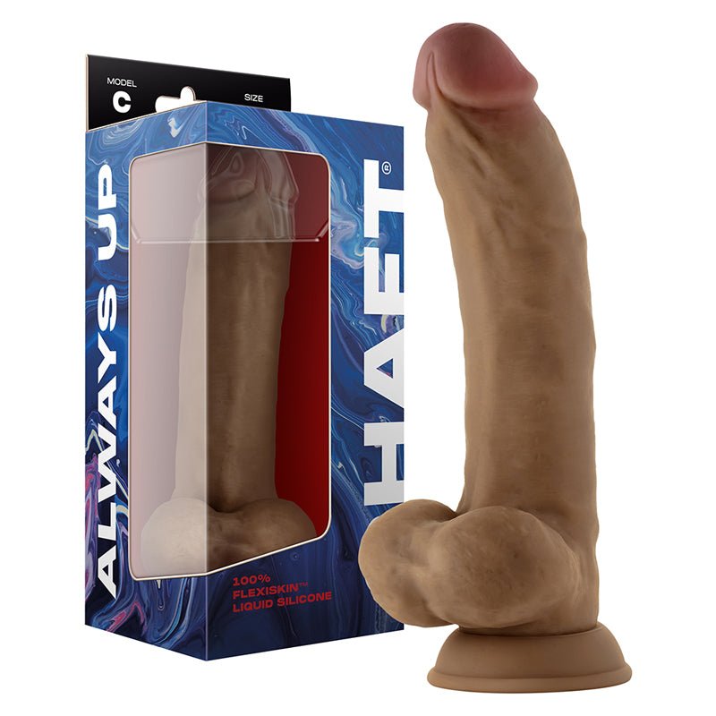 Shaft Model C: 9.5 in. Dual Density Silicone Dildo with Balls Oak - Royal Sins