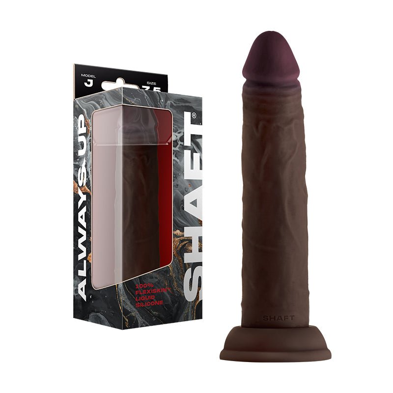 Shaft Model J: 7.5 in. Dual Density Silicone Dildo Mahogany - Royal Sins