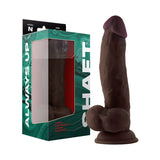 Shaft Model N: 8.5 in. Dual Density Silicone Dildo with Balls Mahogany - Royal Sins