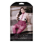 Sheer Bad Habit Harness Stockings & Butterfly Pasties Set Magenta Queen - Royal Sins