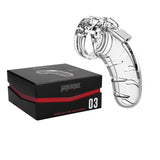 Shots ManCage Model 03 Adjustable 4.5 in. Chastity Cock Cage Clear - Royal Sins
