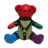 Shots Rainbow Bear Plushie Black Harness - Royal Sins