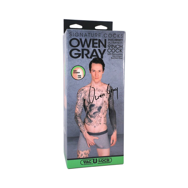 Signature Cocks Owen Gray 9 in. ULTRASKYN Dildo with Vac - U - Lock Suction Cup - Royal Sins