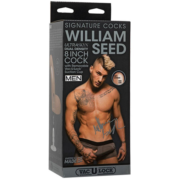 Signature Cocks - William Seed - 8in ULTRASKYN Cock w/Removable Vac - U - Lock Suction Cup Vanilla - Royal Sins