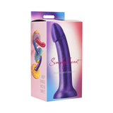 Simply Sweet 7 in. Metallic Silicone Dildo Purple - Royal Sins