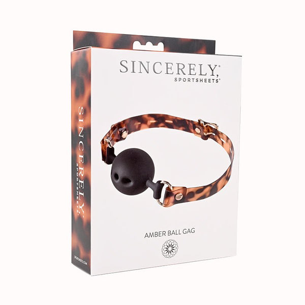 Sincerely, Sportsheets Amber Adjustable Silicone Breathable Ball Gag Tortoiseshell - Royal Sins