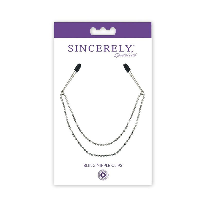 Sincerely, Sportsheets Bling Nipple Clips - Royal Sins
