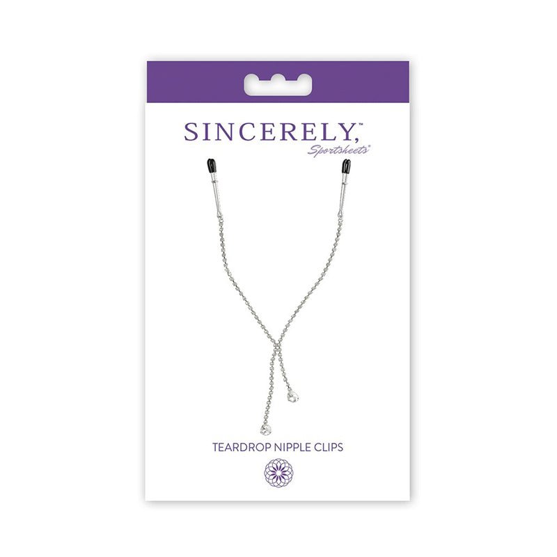Sincerely, Sportsheets Teardrop Nipple Clips - Royal Sins