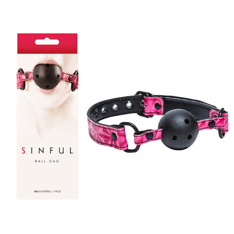 Sinful Vinyl Ball Gag Pink - Royal Sins