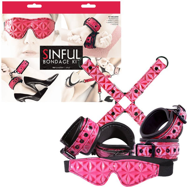 Sinful Vinyl Bondage Kit Pink - Royal Sins