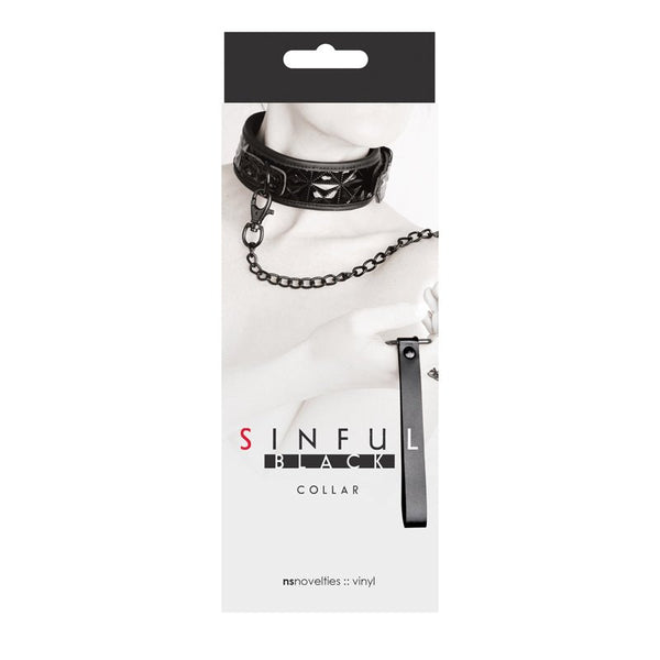 Sinful Vinyl Collar Black - Royal Sins