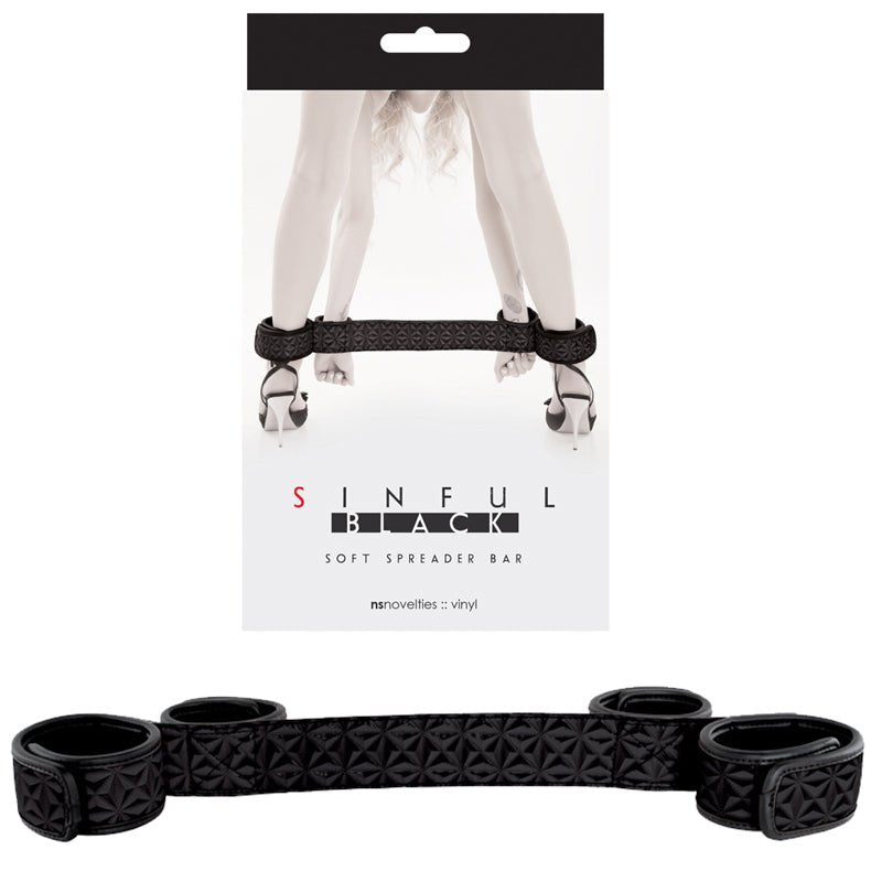Sinful Vinyl Soft Spreader Bar Black - Royal Sins