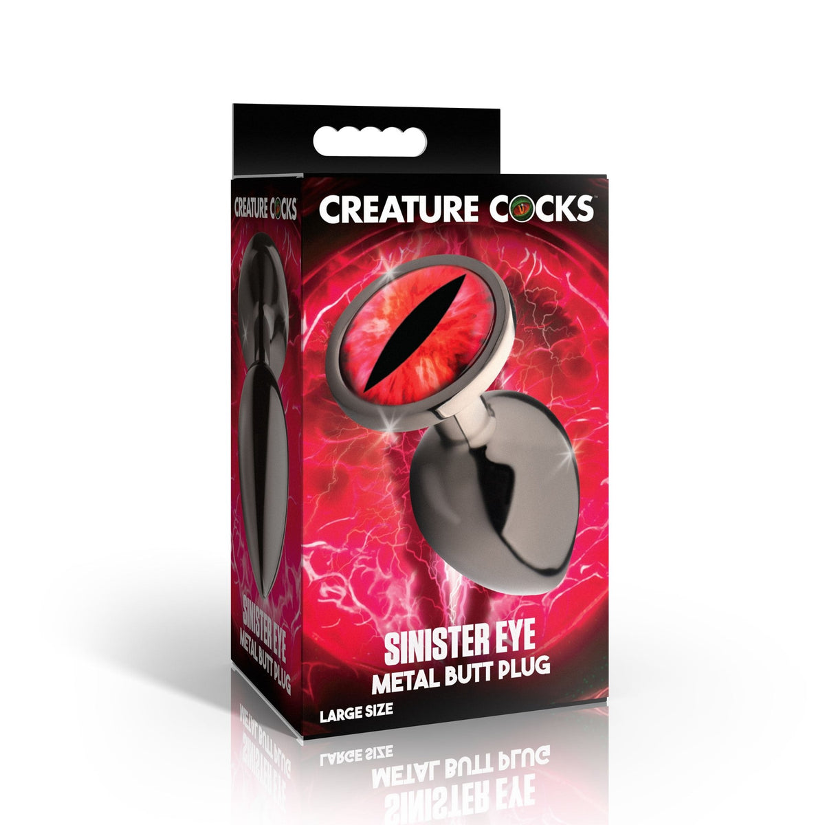 Sinister Eye Red Eye Metal Butt Plug - Large - Royal Sins