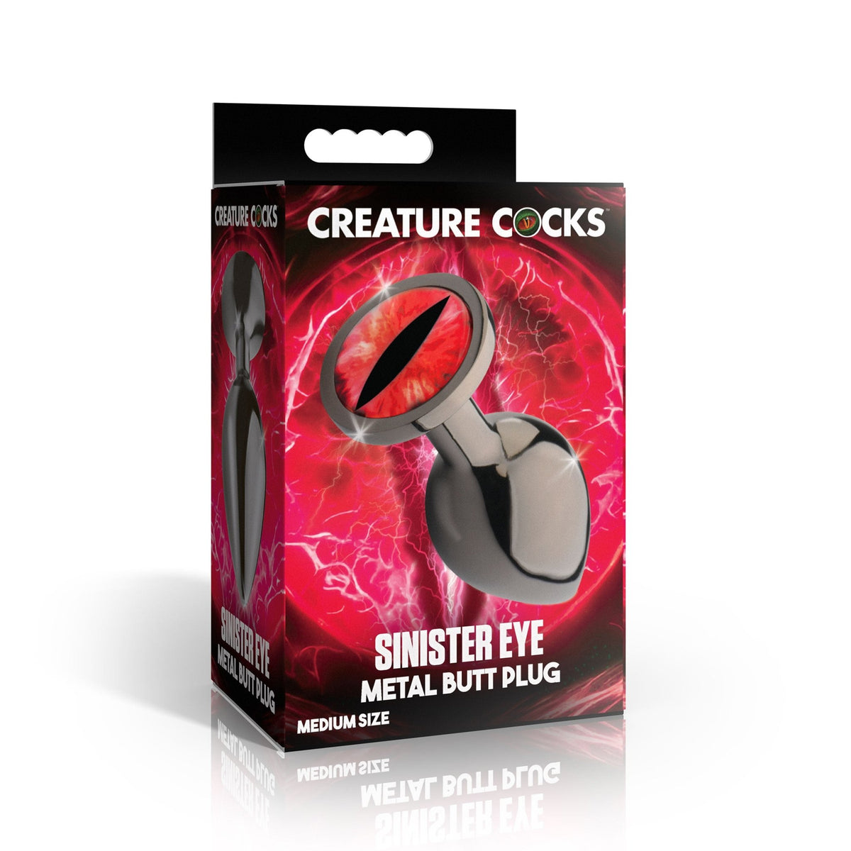 Sinister Eye Red Eye Metal Butt Plug - Medium - Royal Sins