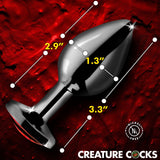Sinister Eye Red Eye Metal Butt Plug - Medium - Royal Sins