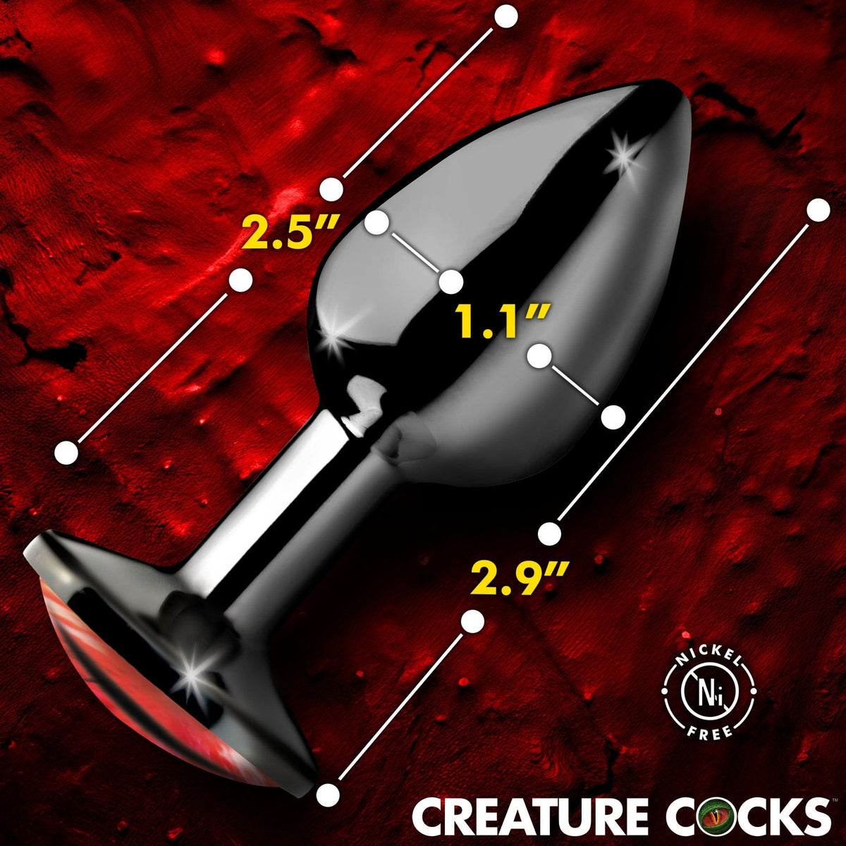 Sinister Eye Red Eye Metal Butt Plug - Small - Royal Sins