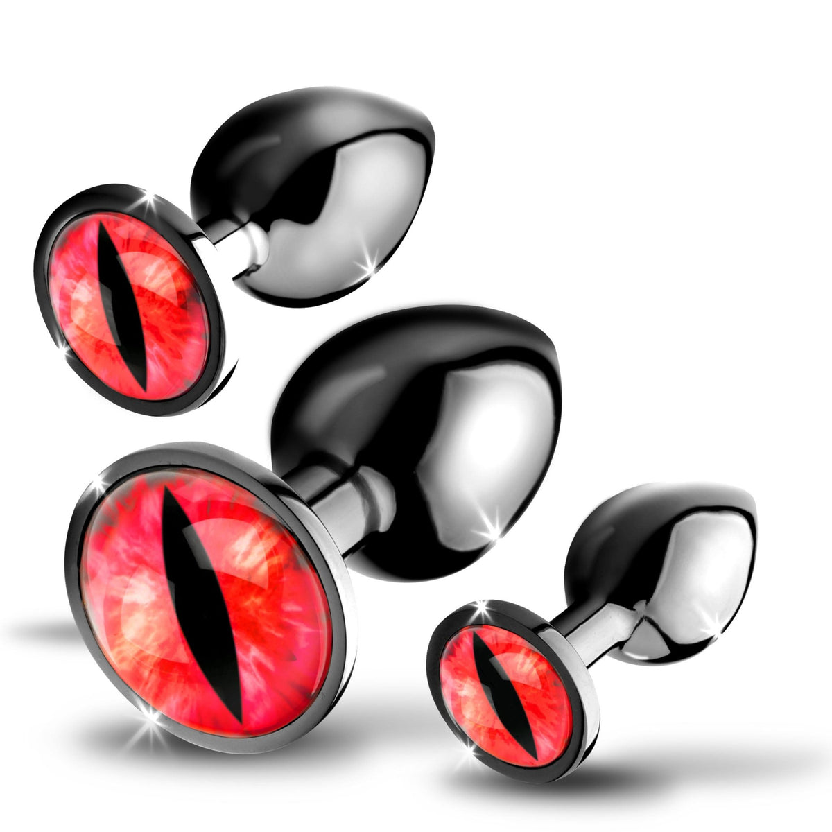 Sinister Eyes Red Eye Metal Butt Plug Set - Royal Sins