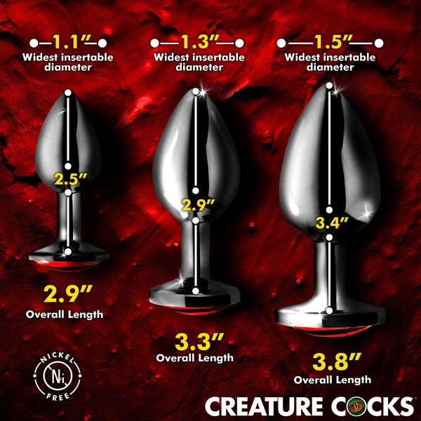 Sinister Eyes Red Eye Metal Butt Plug Set - Royal Sins