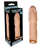 Skinsations Husky Lover Extension Sleeve With Scrotum Strap 6.5in - Royal Sins