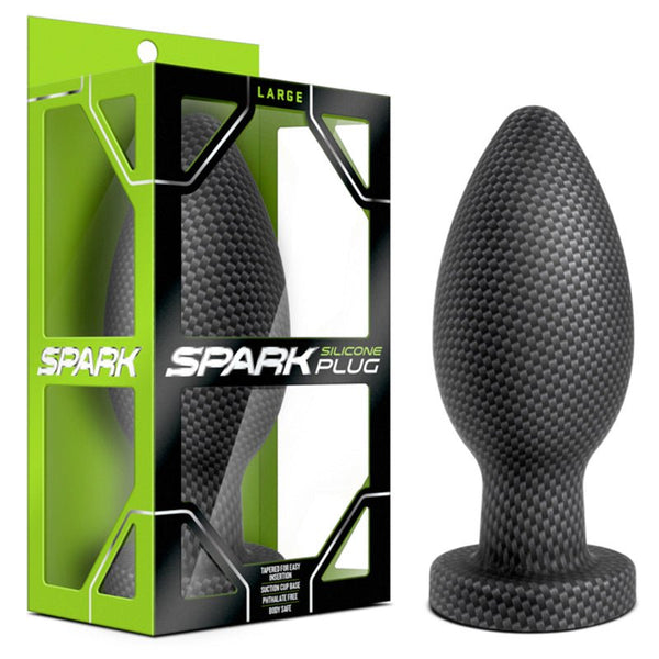 Spark Silicone Anal Plug Large Carbon Fiber - Royal Sins