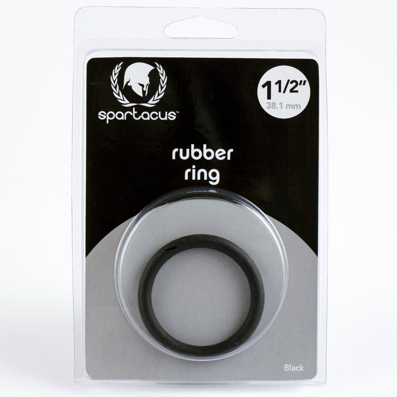 Spartacus Rubber Cock Ring 1.5in. (Black) - Royal Sins
