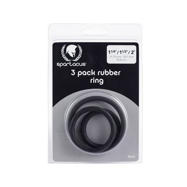 Spartacus Rubber Cock Ring (Set of 3) - Royal Sins