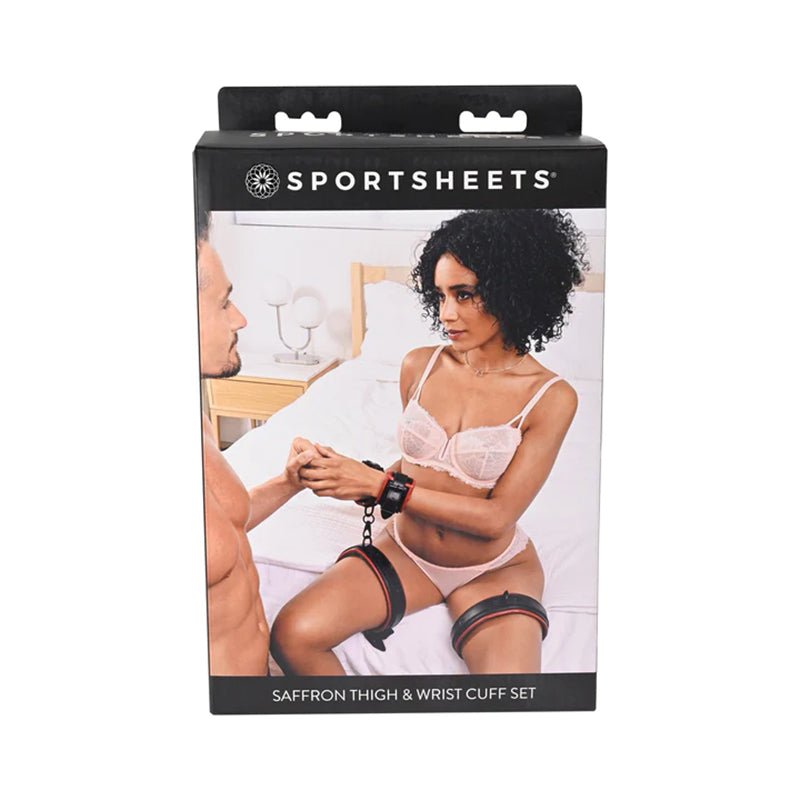 Sportsheets Saffron Adjustable Thigh & Wrist Cuff Set - Royal Sins