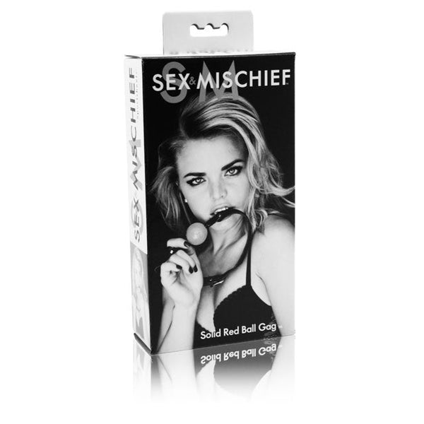 Sportsheets Sex & Mischief Adjustable Solid Ball Gag Red - Royal Sins