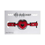 Sportsheets Sex & Mischief Amor Breathable Heart - Shaped Silicone Ball Gag Red - Royal Sins