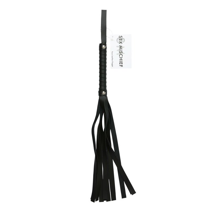 Sportsheets Sex & Mischief Faux Leather Flogger Black - Royal Sins