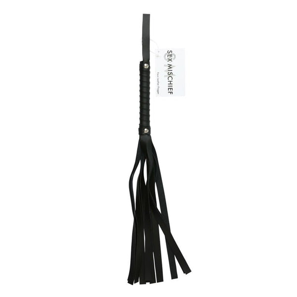 Sportsheets Sex & Mischief Faux Leather Flogger Black - Royal Sins