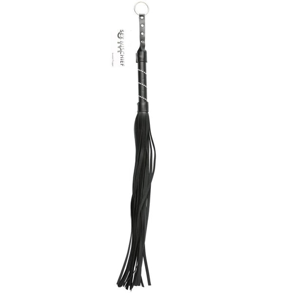 Sportsheets Sex & Mischief Jeweled Flogger Black - Royal Sins