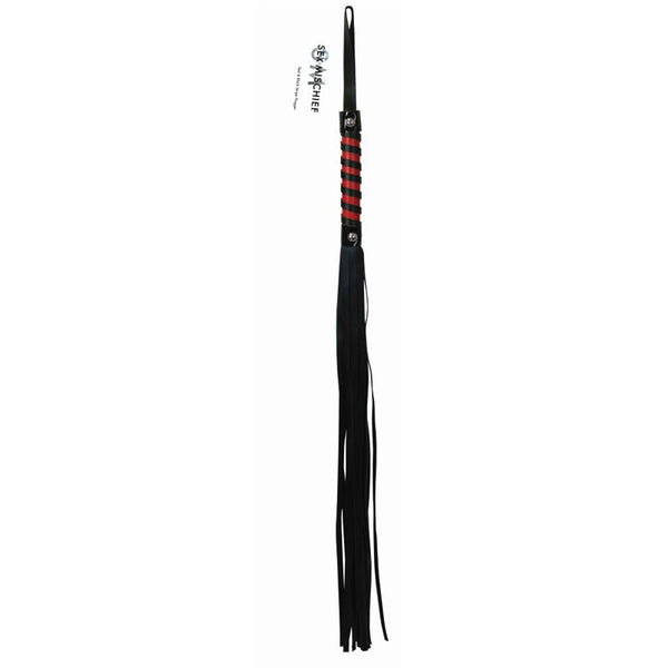 Sportsheets Sex & Mischief Red & Black Stripe Flogger - Royal Sins