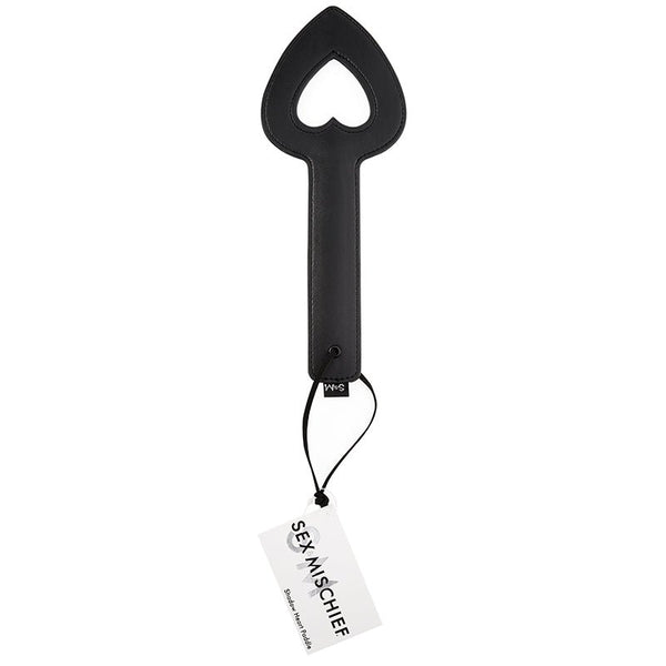 Sportsheets Sex & Mischief Shadow Heart Paddle Open - Center Black - Royal Sins
