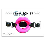 Sportsheets Sex & Mischief Silicone Lips Adjustable Open - Mouth Gag Pink - Royal Sins