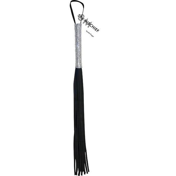 Sportsheets Sex & Mischief Sparkle Flogger Black - Royal Sins